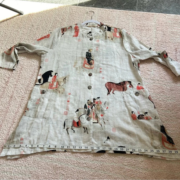 Soft Surroundings Song Dynasty Button Front Tunic Cardigan Size Large - Picture 8 of 11